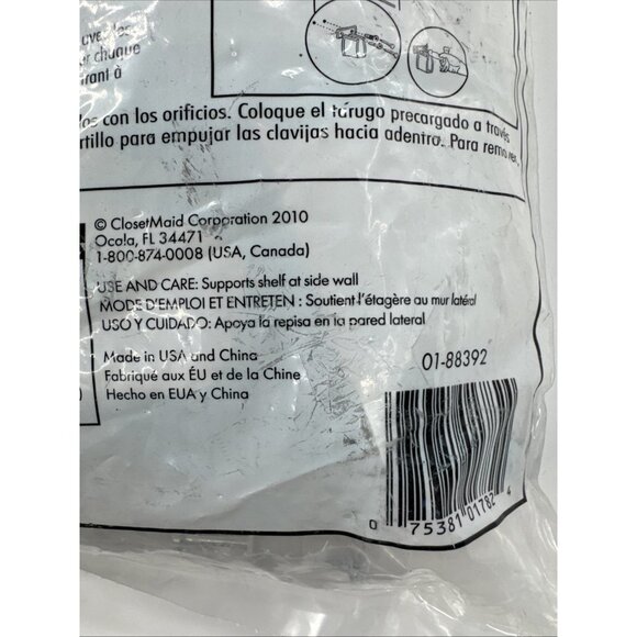 CLOSETMAID Side Wall Brackets 12 Pack 1782 With Mounting Hardware Drywall NEW - Picture 7 of 7